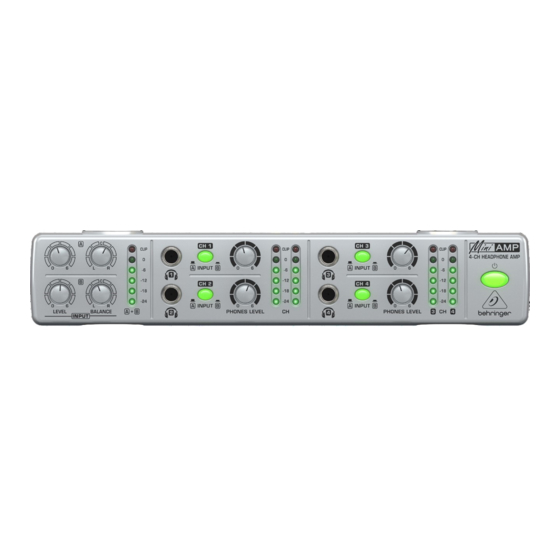 Behringer MINIAMP AMP800 Manuales