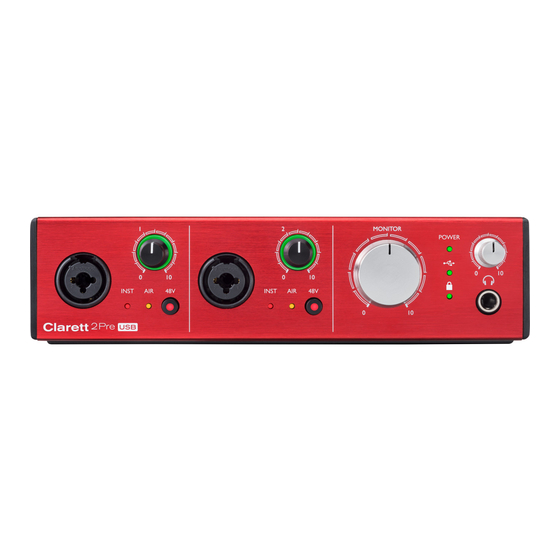 Focusrite Clarett 2 Pre USB Guia Del Usuario