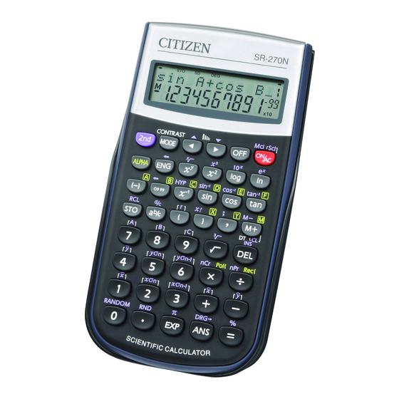 Citizen SR-270N Manual De Instrucciones