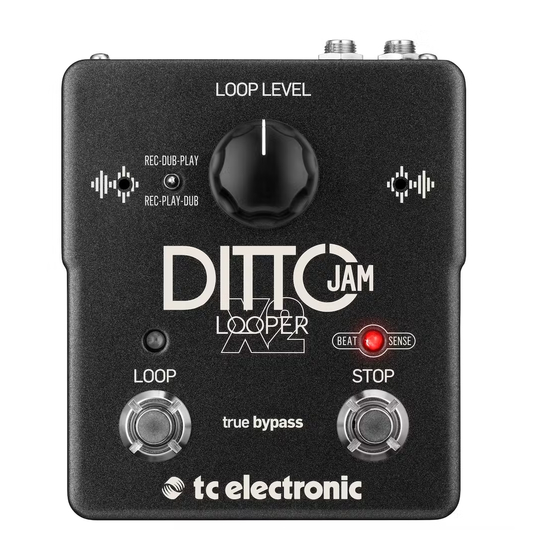 TC Electronic DITTO X2 LOOPER Guia De Inicio Rapido