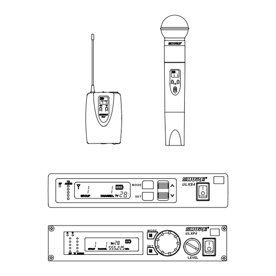Shure ULX Serie Información Adicional