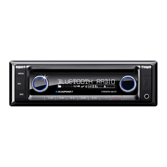 Blaupunkt Toronto 420 BT Instrucciones De Manejo