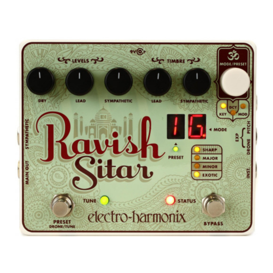 Electro-Harmonix Ravish Sitar Guia De Inicio Rapido