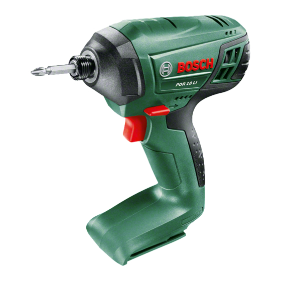 Bosch PDR 18 LI Manual Original