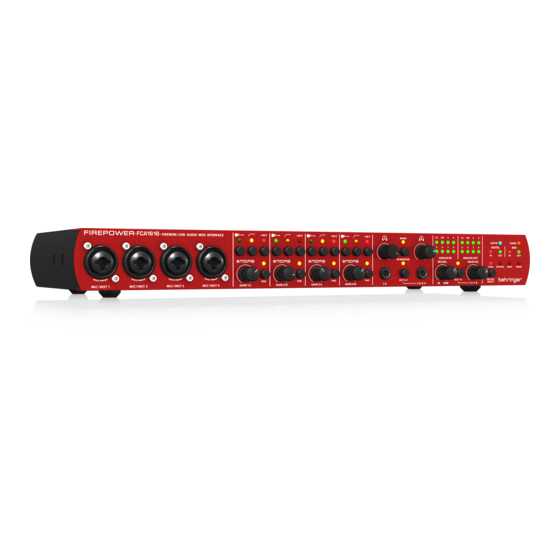 Behringer FirePower FCA1616 Guia De Inicio Rapido