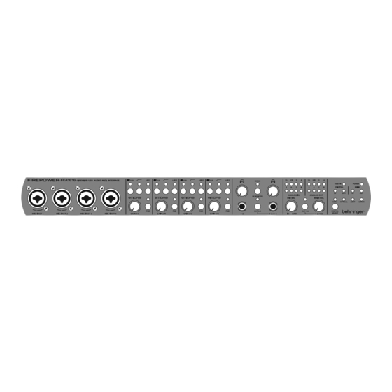 Behringer FIREPOWER FCA1616 Guia De Inicio Rapido