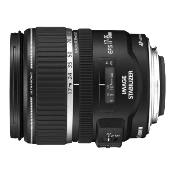 Canon EF-S17-85mm f/4-5.6 IS USM Instrucciones