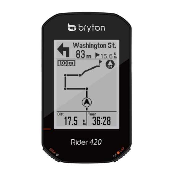 Bryton Rider 420 Manual Del Usuario