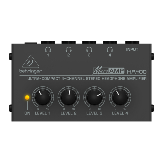 Behringer MICROAMP HA400 Guia De Inicio Rapido