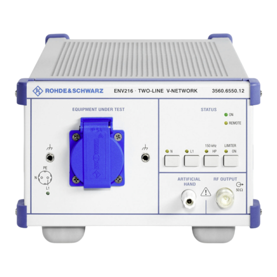 Rohde & Schwarz ENV216 Manual Del Usuario