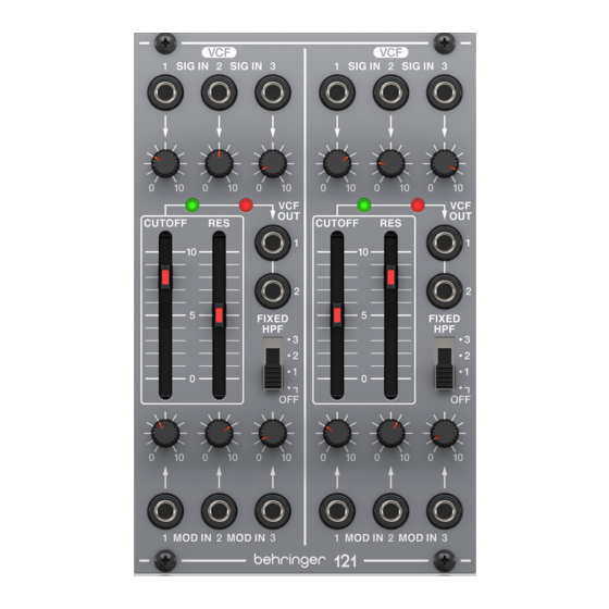 Behringer 121 DUAL VCF Guia De Inicio Rapido