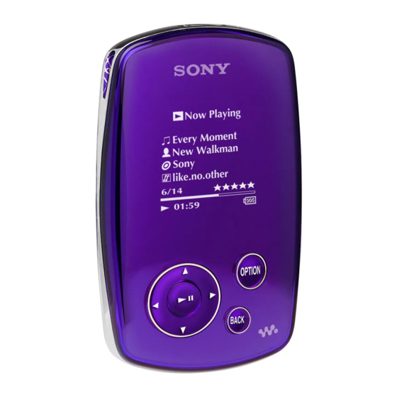 Sony Walkman NW-A1000 Serie Guia De Inicio Rapido