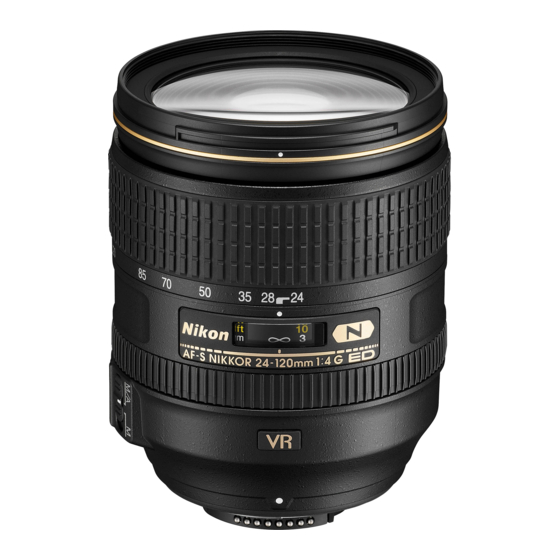 Nikon AF-S NIKKOR 24-120mm f/4G ED VR Manual De Instrucciones