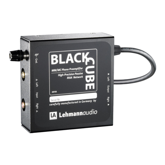 Lehmannaudio Black Cube Manual De Instrucciones
