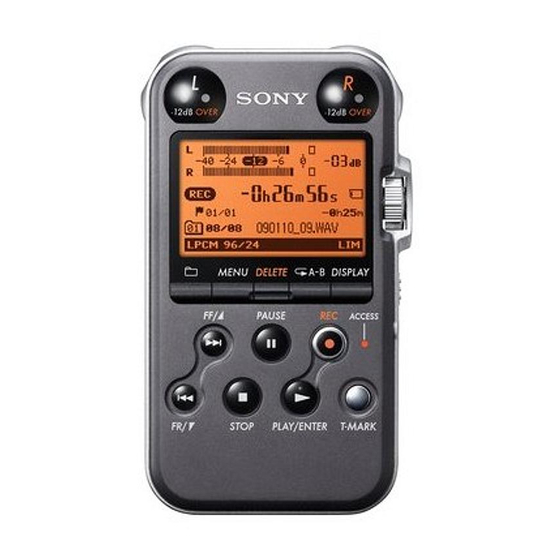 Sony PCM-M10 Guia De Inicio Rapido