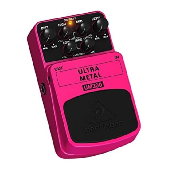 Behringer ULTRA METAL UM300 Guia De Inicio Rapido