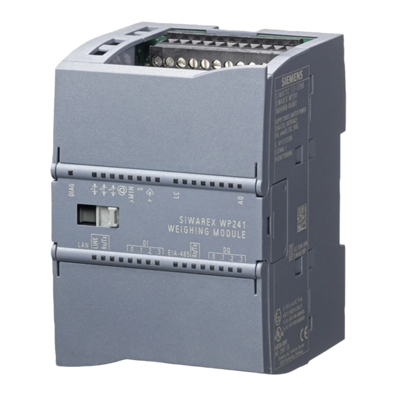 Siemens SIWAREX WP241 Manual De Producto