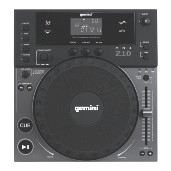 Gemini CDJ-210 Manual De Instrucciones