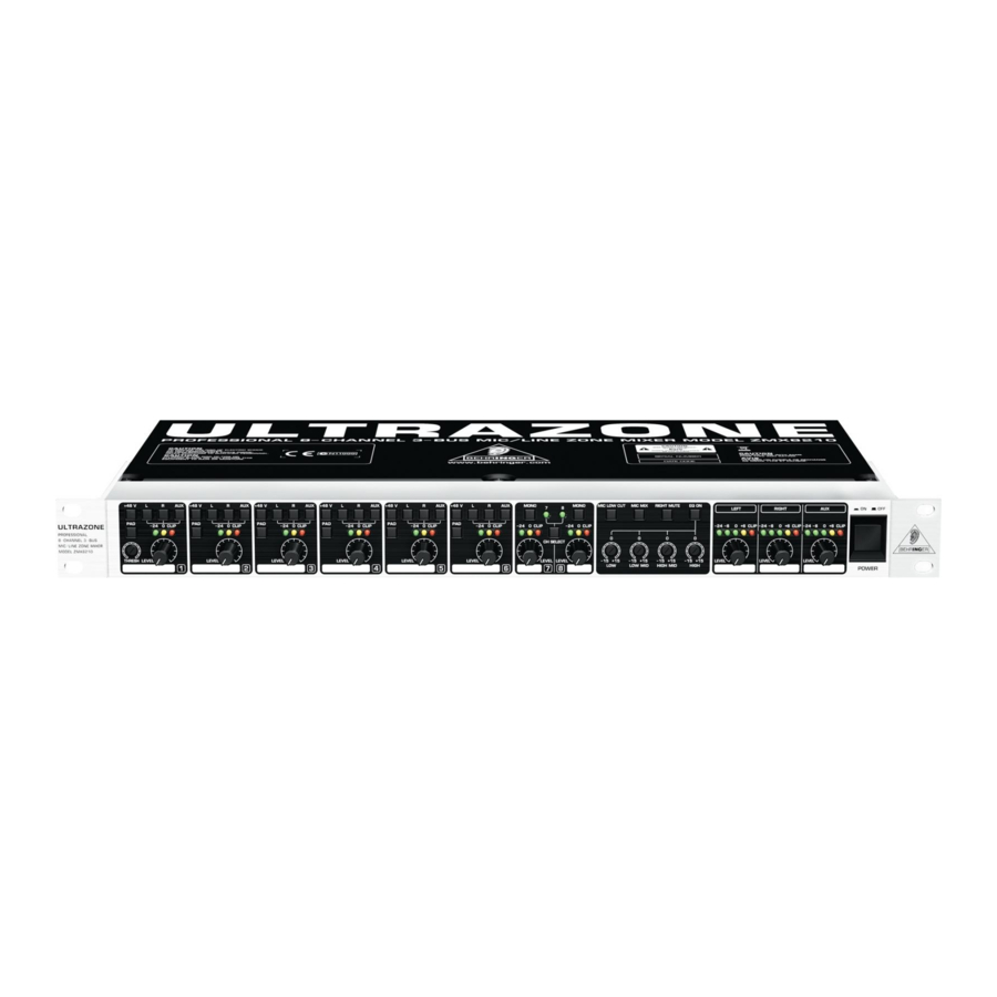Behringer ULTRAZONE ZMX8210 Manual Del Usuario