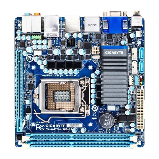 Gigabyte GA-H67N-USB3-B3 Manual Del Usuario