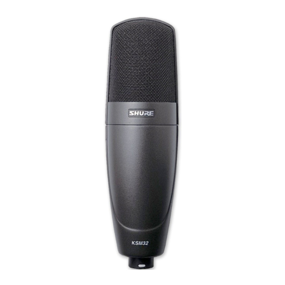 Shure KSM32 Instrucciones De Uso
