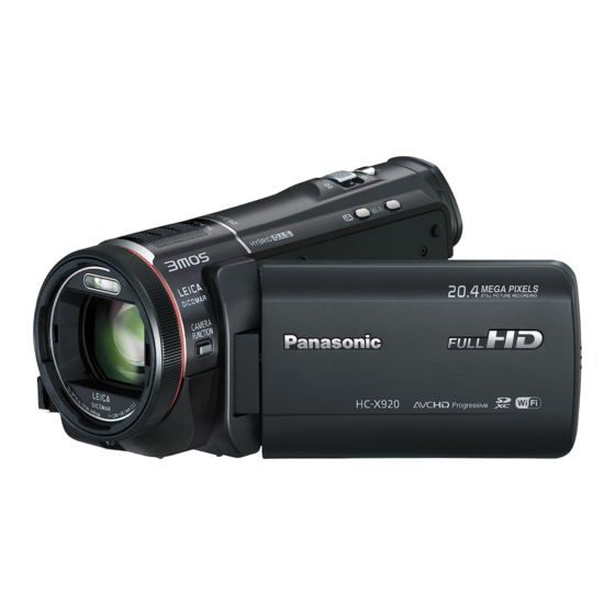 Panasonic HC-X920 Instrucciones Básicas De Funcionamiento