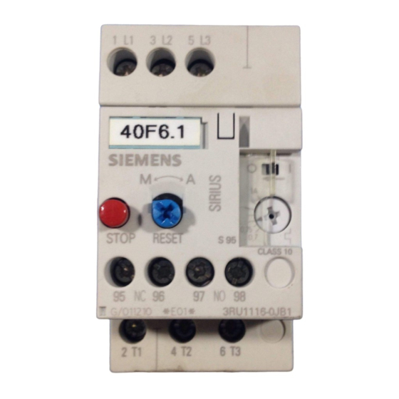 Siemens SIRIUS 3RU1.1 Instrucciones De Montaje