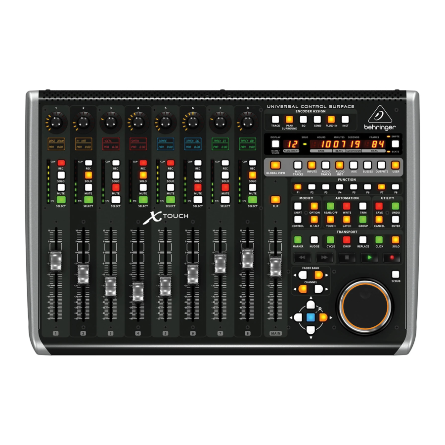 Behringer X-TOUCH Guía De Inicio Rápida