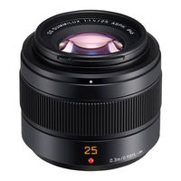 Panasonic LUMIX H-XA025E 25mm f/1.4 Instrucciones De Funcionamiento