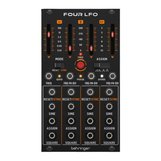 Behringer FOUR LFO Guia De Inicio Rapido