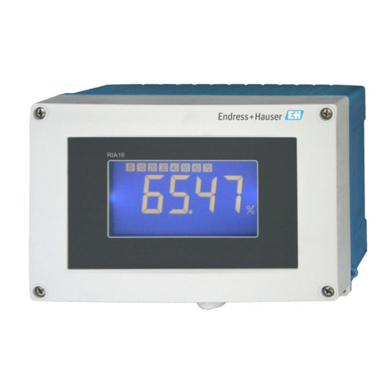 Endress+Hauser RIA16 Manual De Instrucciones