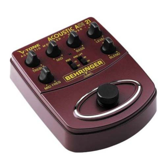 Behringer V-TONE ACOUSTIC ADI21 Manual Del Usuario