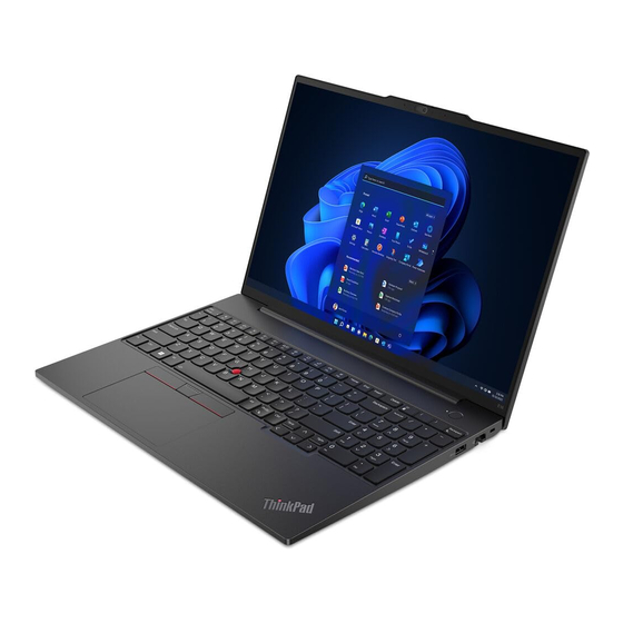 Lenovo ThinkPad E16 Gen 1 Guia Del Usuario