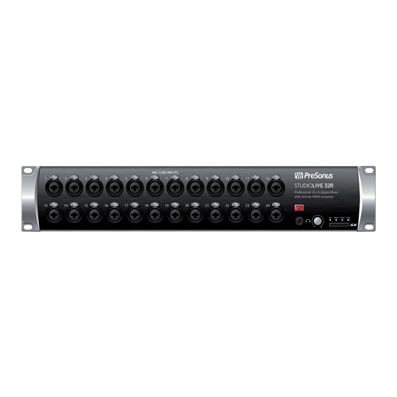 PRESONUS StudioLive III Serie Guia De Inicio Rapido