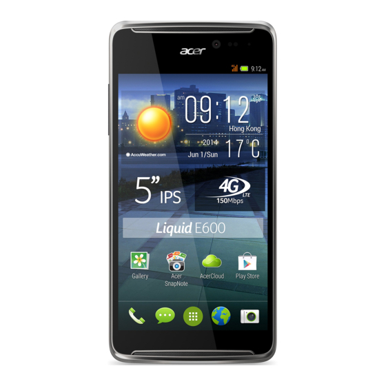 Acer Liquid E600 Manual De Usuario