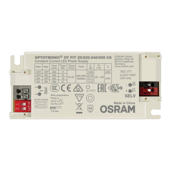 Osram OPTOTRONIC Manual Del Usuario