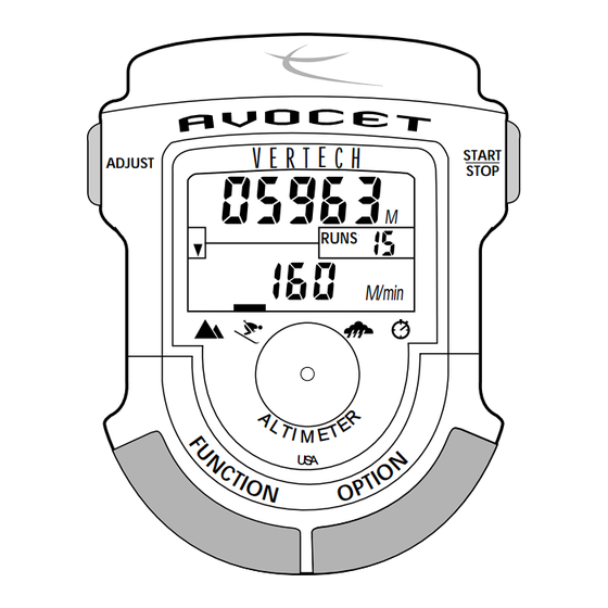 AVOCET VERTECH II SKI Guia De Inicio Rapido