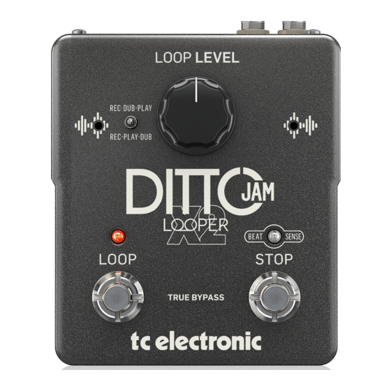 TC Electronic DITTO JAM X2 LOOPER Guia De Inicio Rapido