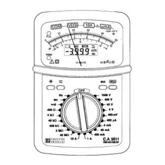 Chauvin Arnoux C.A 5011 Manual De Empleo