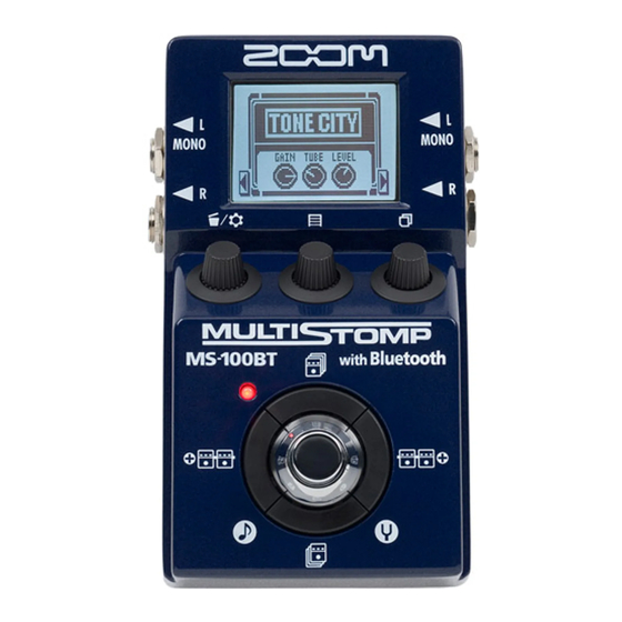 Zoom MULTISTOMP MS-100BT Manual De Instrucciones