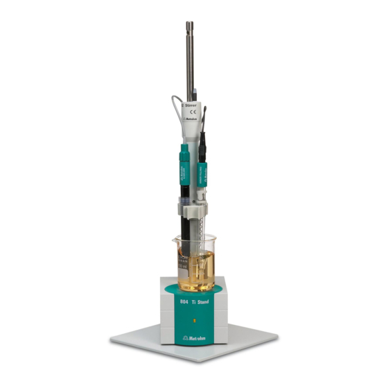 Metrohm 804 Ti Stand Manual De Instrucciones