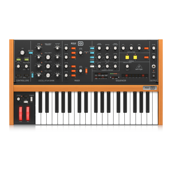 Behringer POLY D Guia De Inicio Rapido