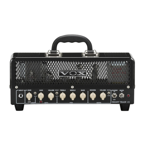 VOX Amplification NIGHT TRAIN 15 Serie Manuales