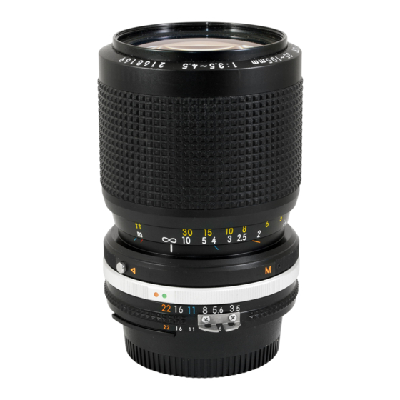 Nikon Zoom-Nikkor 35-105mm f/3.5-4.5 Manual De Instrucciones