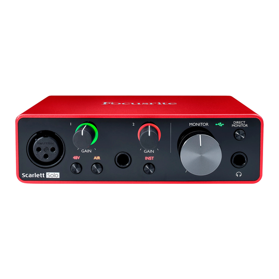 Focusrite Scarlett Solo Studio Guía De Usuario