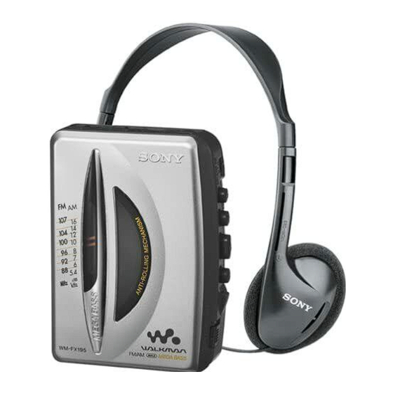 Sony WALKMAN WM-FX195 Manual De Instrucciones