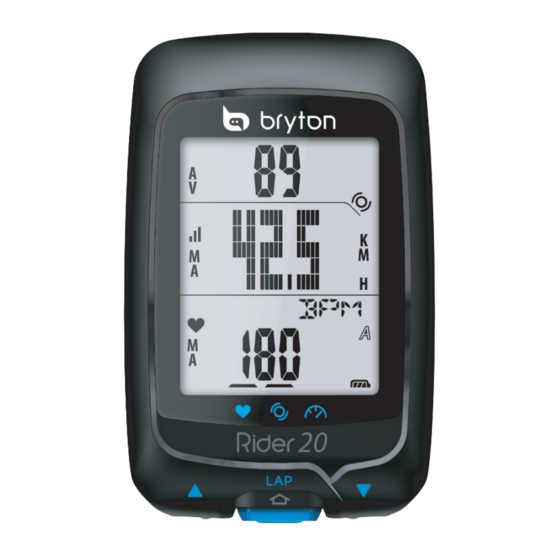 Bryton RIDER 20 Manual De Usuario