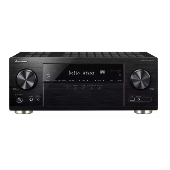 Pioneer VSX-933 Manual De Instrucciones
