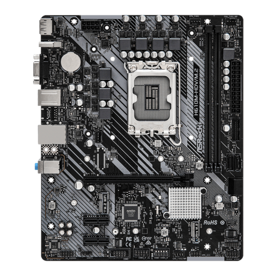 ASROCK H610M-HDV/M.2 R2.0 Manual