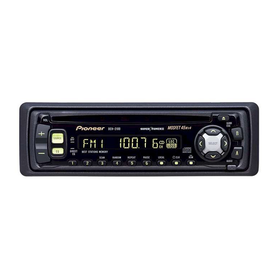 Pioneer DEH-2130R Manual Del Usuario